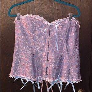 Pink and blue corset